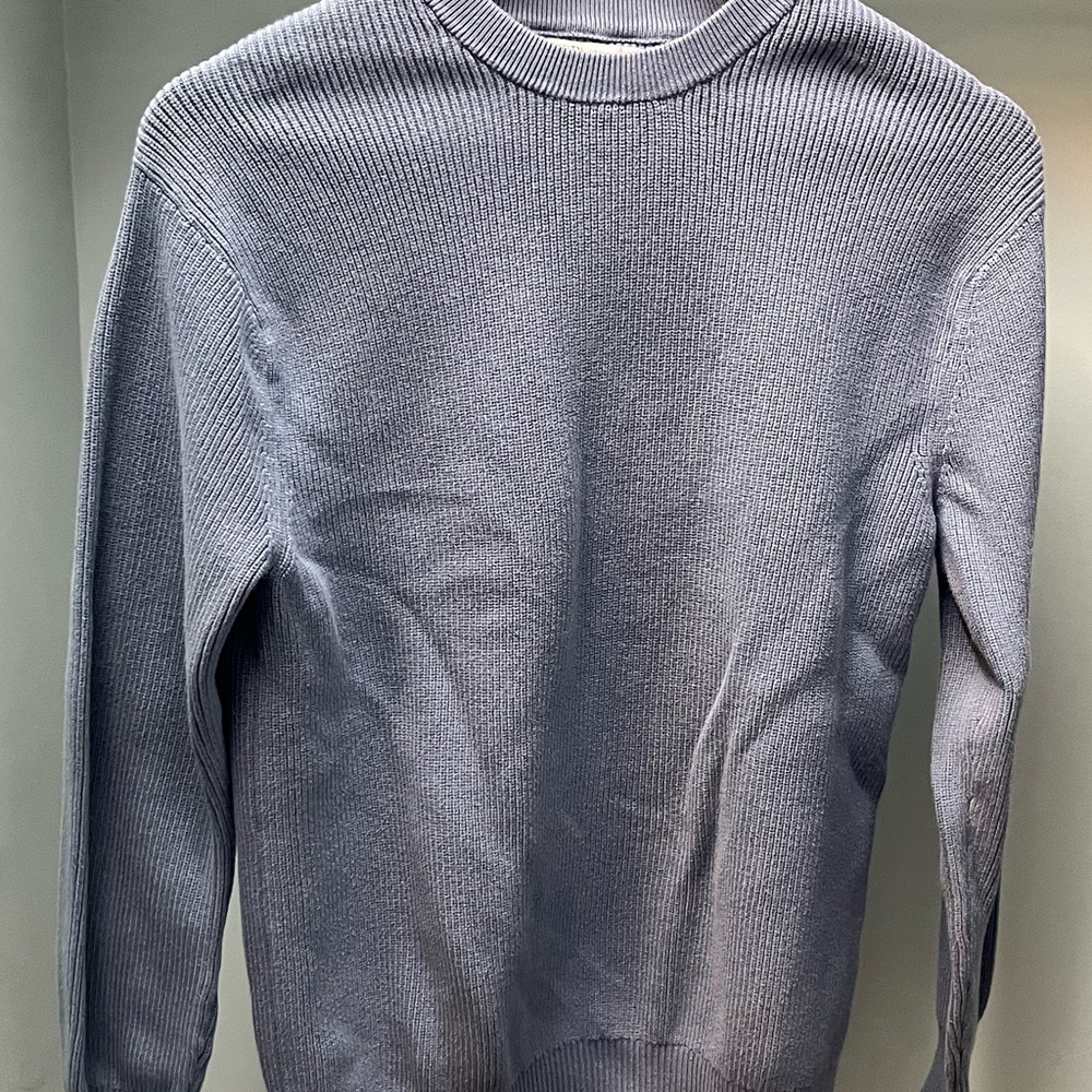 Zara Men's Blue Crewneck Sweater